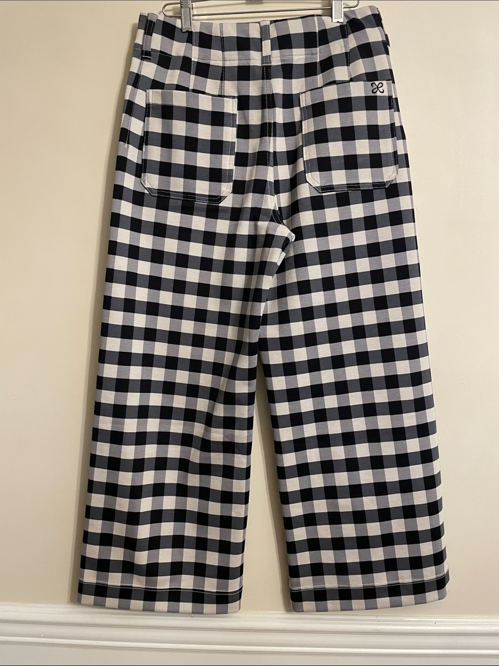 Maeve Anthropologie The Colette Gingham High-Rise Wide-Leg Cropped Pants Size 29 - Picture 5 of 10